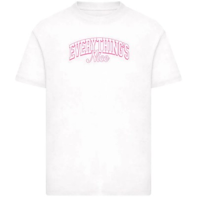 тениска,мъжки,тениски,дамски,тениски,mister,tee,everything,is,nice,college,style,short,sleeve,t,shirt,white,(white)