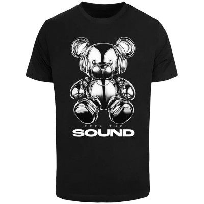 тениска,мъжки,тениски,дамски,тениски,mister,tee,feel,the,sound,chrome,bear,short,sleeve,t,shirt,black,(black)