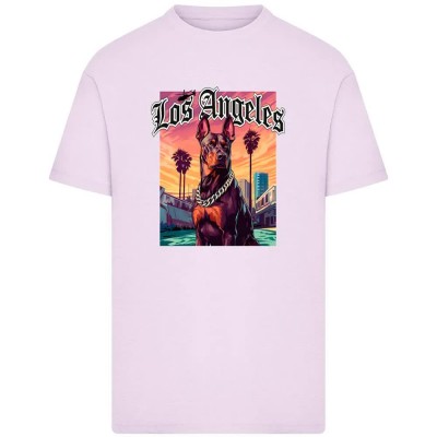 тениска,мъжки,тениски,дамски,тениски,mister,tee,los,angeles,dog,short,sleeve,t,shirt,purple,(lilac)