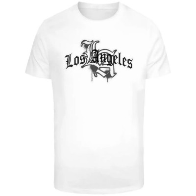 тениска,мъжки,тениски,дамски,тениски,mister,tee,los,angeles,wording,short,sleeve,t,shirt,white,(white)