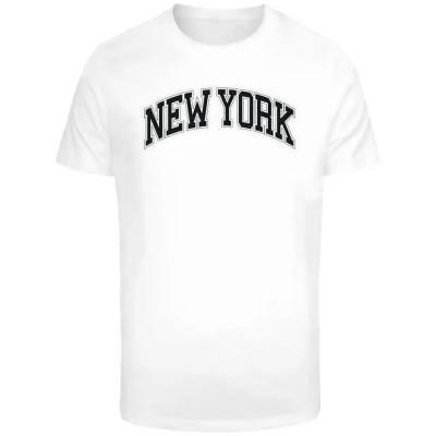 тениска,мъжки,тениски,дамски,тениски,mister,tee,new,york,wording,short,sleeve,t,shirt,white,(white)