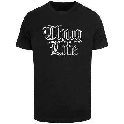 тениска,мъжки,тениски,дамски,тениски,mister,tee,thug,life,wording,short,sleeve,t,shirt,black,(black)