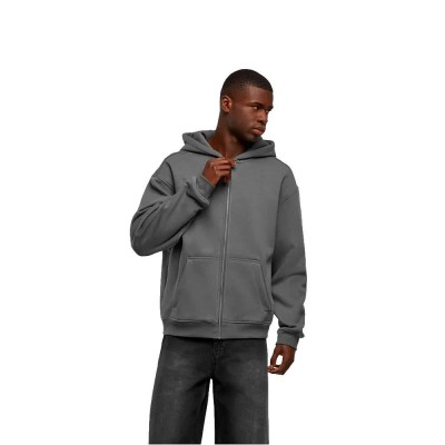 блуза,мъжки,пуловери,дамски,пуловери,new,morning,studios,nm013,oversized,full,zip,sweatshirt,grey,(magnet)