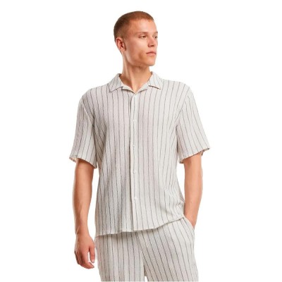 риза,с,къс,ръкав,дамски,ризи,мъжки,ризи,urban,classics,crinkle,resort,short,sleeve,shirt,beige,(off,white,black)