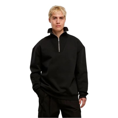 блуза,мъжки,пуловери,urban,classics,cut&sew,half,zip,sweatshirt,black,(black)