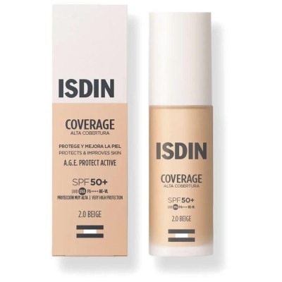 ексфолианти,isdin,coverage,spf50+,nº2.0,beige,30g,foundation,beige