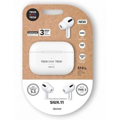 слушалки,слушалки,tech,one,tech,tec1411,wireless,earphones,clear,(white)