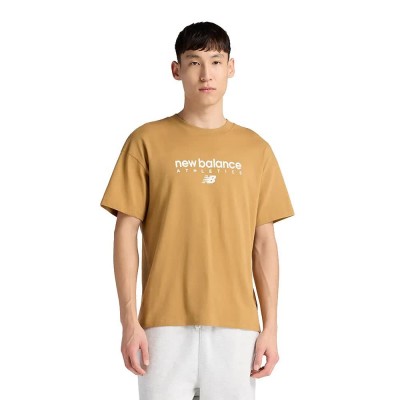 тениска,мъжки,тениски,дамски,тениски,new,balance,linear,graphic,short,sleeve,t,shirt,yellow,brown,(brown)