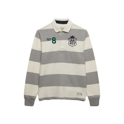 блуза,с,яка,дамски,блузи,с,яка,мъжки,блузи,с,яка,superdry,double,emblem,stripe,rugby,long,sleeve,polo,white,grey,(hamptons,grey,marl,stripe)
