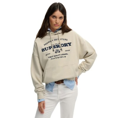 суичър,дамски,блузи,superdry,luxe,casual,embroidered,relaxed,fit,hoodie,beige,(peyote,beige)