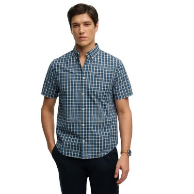 карирана,риза,дамски,ризи,мъжки,ризи,superdry,preppy,poplin,short,sleeve,shirt,blue,(quays,navy,check)