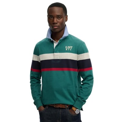 дамски,блузи,с,яка,мъжки,блузи,с,яка,superdry,vintage,chestband,rugby,long,sleeve,polo,green,(pacific,green,chestband,stripe)