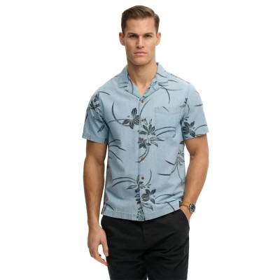 риза,с,къс,ръкав,дамски,ризи,мъжки,ризи,superdry,vintage,loom,cabana,short,sleeve,shirt,blue,(mid,wash,blue,hawaiian)