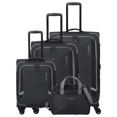 куфари,travelite,corsiica,4w,l,m,s,expandable,bb,trolley,bag,black,(black)