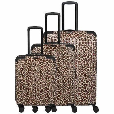 куфари,travelite,cruise,4w,l,m,s,trolley,bag,brown,(leopard)