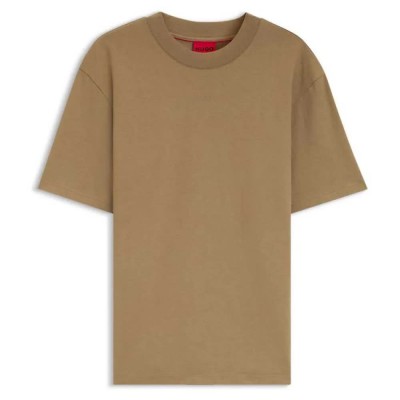 тениска,мъжки,тениски,дамски,тениски,hugo,dapolino,10248326,01,short,sleeve,t,shirt,brown,(beige,overflow)