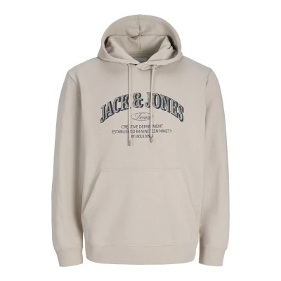 суичър,мъжки,пуловери,jack,&,jones,denver,logo,hoodie,beige,(moonbeam)