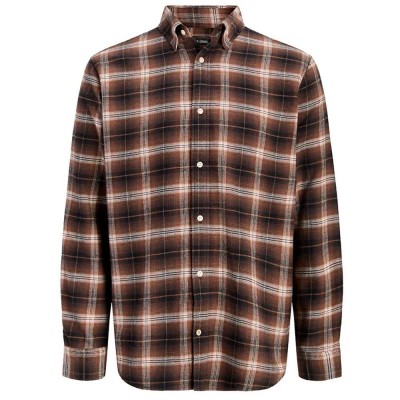 риза,с,дълъг,ръкав,дамски,ризи,мъжки,ризи,jack,&,jones,field,long,sleeve,shirt,brown,(black)