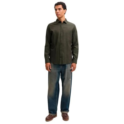 риза,с,дълъг,ръкав,дамски,ризи,мъжки,ризи,jack,&,jones,field,melange,long,sleeve,shirt,green,(rosin)