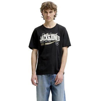 тениска,мъжки,тениски,дамски,тениски,jack,&,jones,logo,short,sleeve,t,shirt,black,(black)