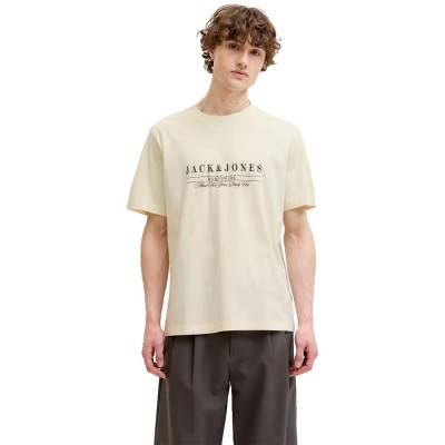 тениска,мъжки,тениски,дамски,тениски,jack,&,jones,savona,branding,short,sleeve,t,shirt,beige,(antique,white)