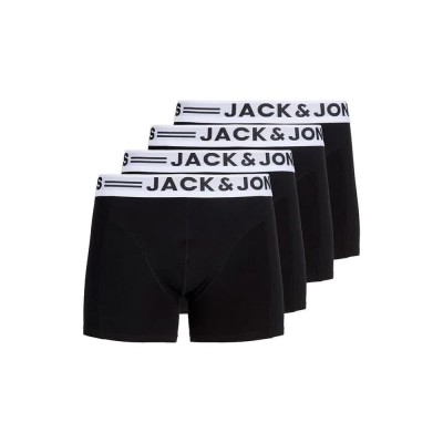 боксерки,мъжко,бельо,jack,&,jones,sense,trunk,boxers,5,units,black,(black,white,black,logo)