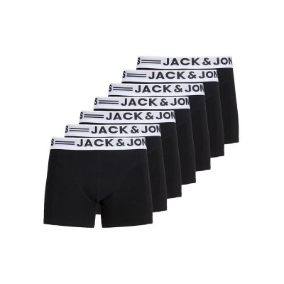 боксерки,мъжко,бельо,jack,&,jones,sense,trunk,boxers,7,units,black,(black,white,black,logo)