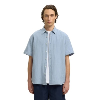 риза,с,къс,ръкав,дамски,ризи,мъжки,ризи,selected,regclaus,clay,linen,short,sleeve,shirt,blue,(dusty,blue,white)