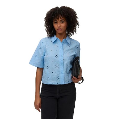 риза,с,къс,ръкав,дамски,ризи,мъжки,ризи,vero,moda,eliza,short,sleeve,shirt,blue,(cashmere,blue)