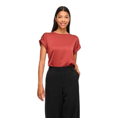 дамски,блузи,vila,ellette,short,sleeve,blouse,orange,(marsala)
