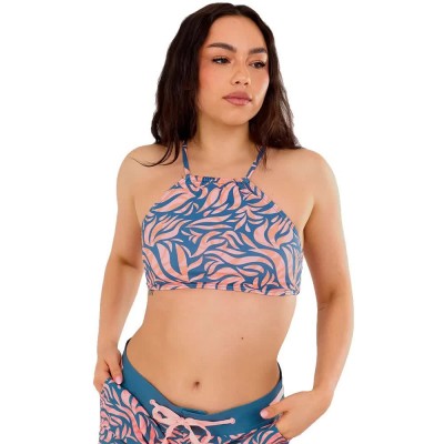 дамски,бански,костюми,fundango,hogg,high,neck,bikini,top,blue,(brasil)