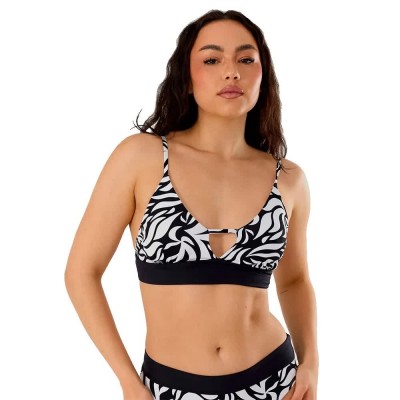 дамски,бански,костюми,fundango,sahara,v,neck,bikini,top,black,(zebra,whisper)