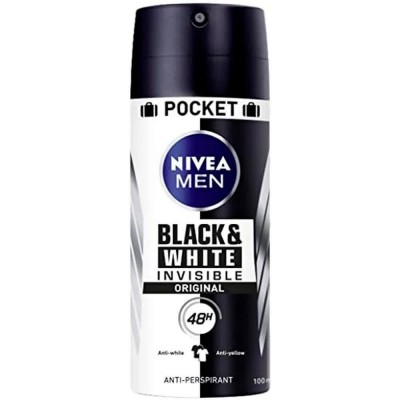 хигиена,тяло,nivea,black,&,white,invisible,100ml,spray,deodorant,white