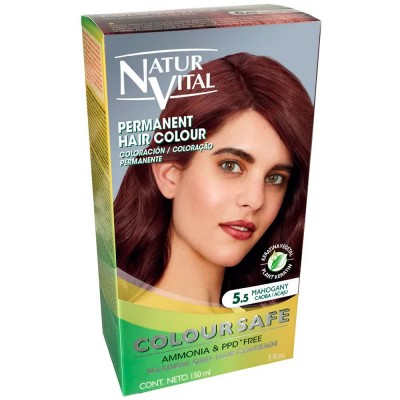 хигиена,коса,naturvital,coloursafe,nº5.5,mahogany,150ml,permanent,dye,clear