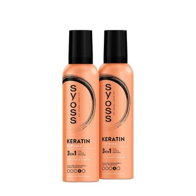 хигиена,коса,syoss,keratin,flexible,&,shiny,250ml,hair,mousse,clear