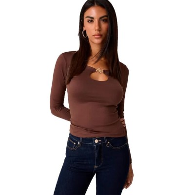блуза,мъжки,пуловери,дамски,пуловери,guess,4g,jewel,camryn,sweater,brown,(dark,coffee)