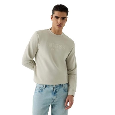 блуза,мъжки,пуловери,guess,basic,box,logo,sweatshirt,beige,grey,(grey,boundary)