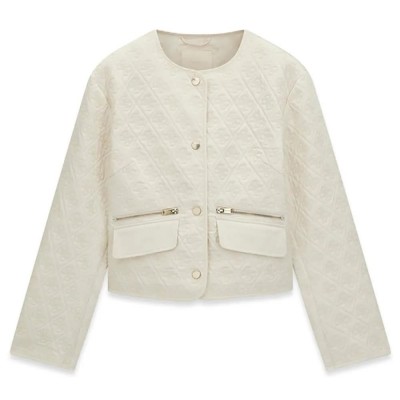 яке,мъжки,якета,дамски,якета,и,палта,guess,edith,logo,cropped,padded,jacket,beige,(dove,white)