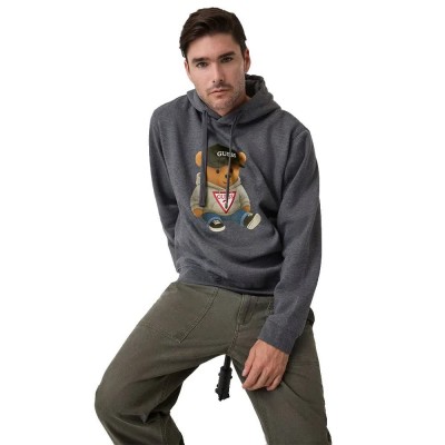 суичър,мъжки,пуловери,guess,teddy,bear,melange,hoodie,grey,(downey,heather,m96)