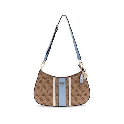 чанта,за,през,рамо,всички,чанти,guess,noelle,ii,top,shoulder,bag,brown,(latte,logo,light,blue)