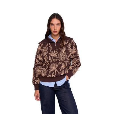 блуза,дамски,блузи,salsa,jeans,21011731,sweatshirt,brown,(dark,brown,v1)