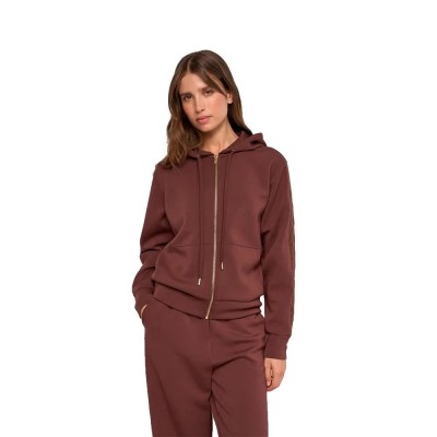 блуза,дамски,блузи,salsa,jeans,21011756,full,zip,sweatshirt,brown,(dark,brown)