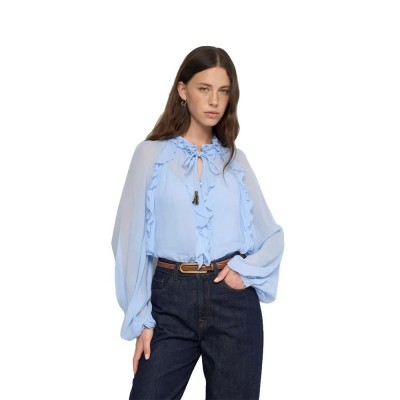 дамски,блузи,salsa,jeans,ruffle,long,sleeve,blouse,blue,(light,blue)