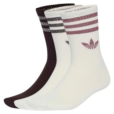чорапи,мъжки,чорапи,дамски,чорапи,adidas,originals,3,stripes,glitter,crew,socks,3,pairs,white,(off,white,aurora,coffee)