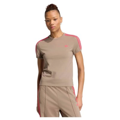 тениска,мъжки,тениски,дамски,тениски,adidas,originals,3,stripes,slim,short,sleeve,t,shirt,beige,(khaki,six,power,pink)