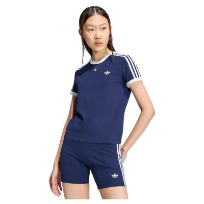тениска,мъжки,тениски,дамски,тениски,adidas,originals,3,stripes,slim,short,sleeve,t,shirt,blue,(night,indigo,white)