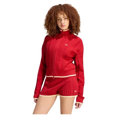 блуза,дамски,блузи,adidas,originals,cable,knit,firebird,full,zip,sweatshirt,red,(team,victory,red)