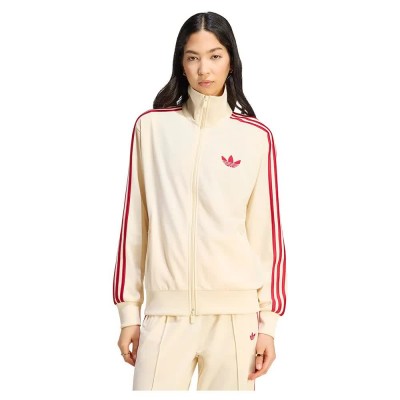 блуза,дамски,блузи,adidas,originals,firebird,track,loose,full,zip,sweatshirt,beige,(warm,vanilla,team,victory,red)