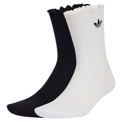 чорапи,мъжки,чорапи,дамски,чорапи,adidas,originals,ruffle,crew,socks,2,pairs,white,black,(black,white)