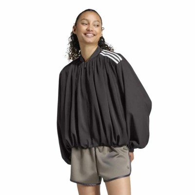 блуза,дамски,блузи,adidas,originals,satin,pleated,full,zip,sweatshirt,night,brown